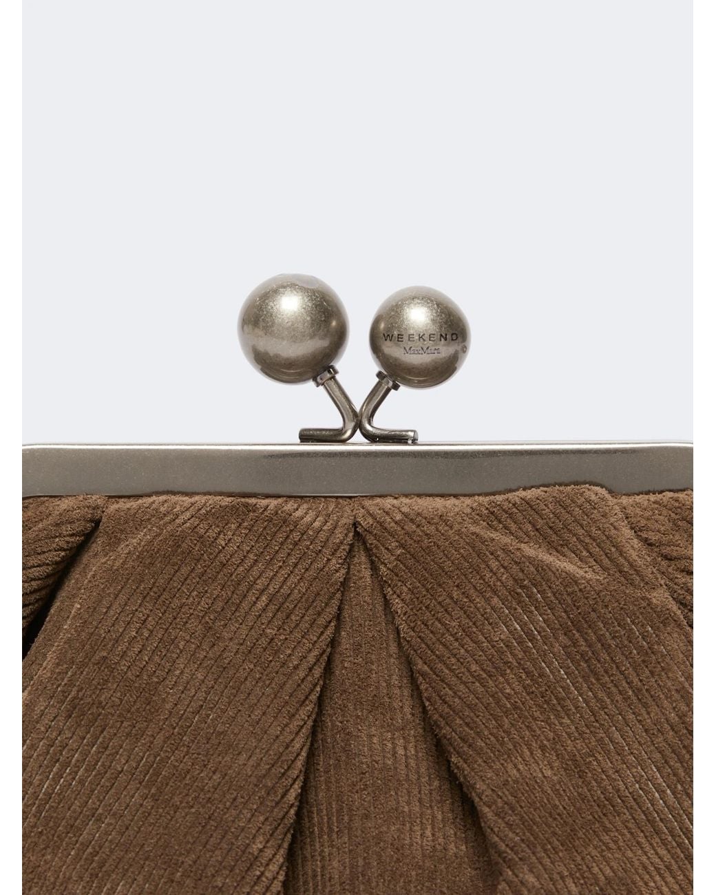 Weekend by Maxmara Brown Pasticcino Corduroy-Effect Clutch Bag