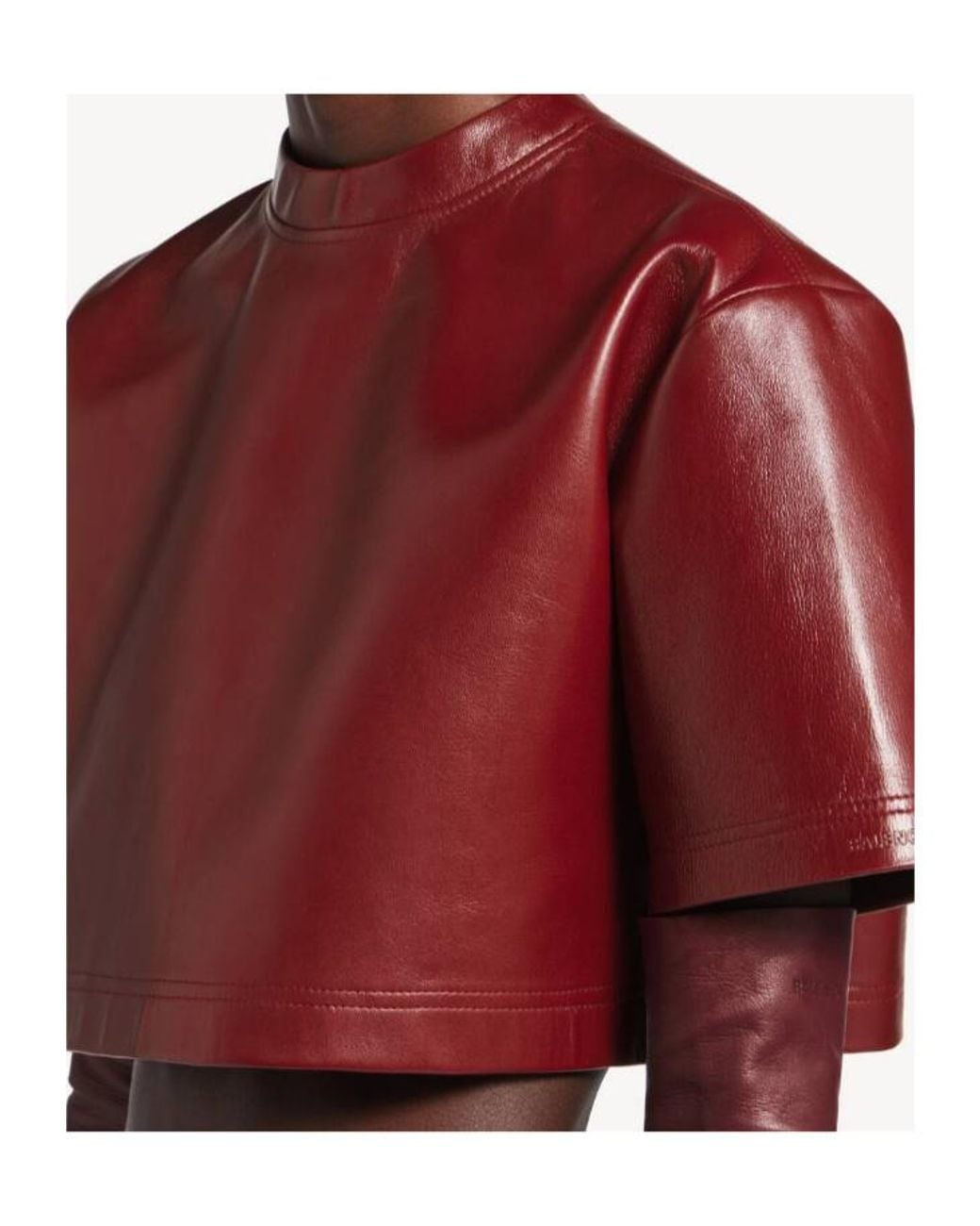 Balenciaga Red Cropped T-Shirt