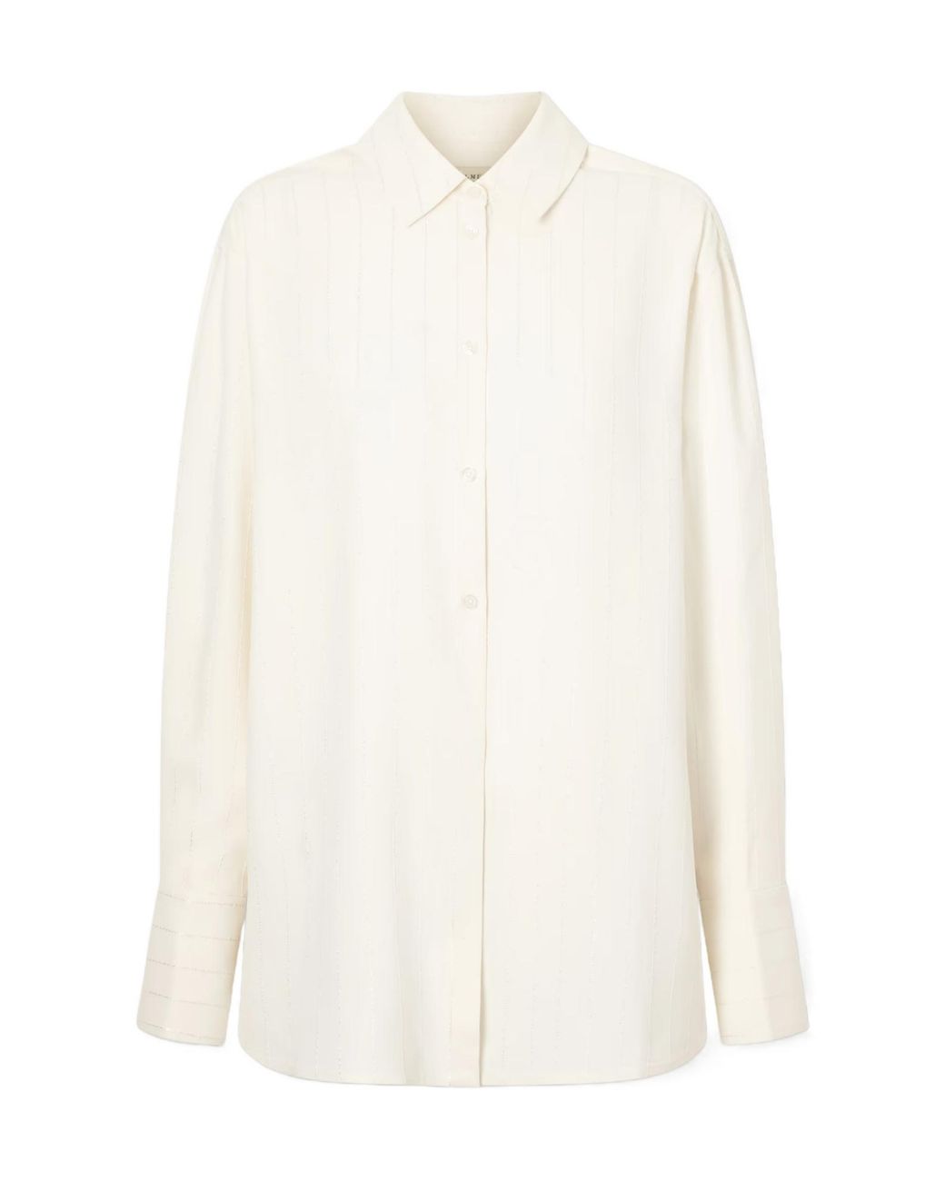 Kallmeyer White Mollie Sequin-Embellished Striped Twill Shirt