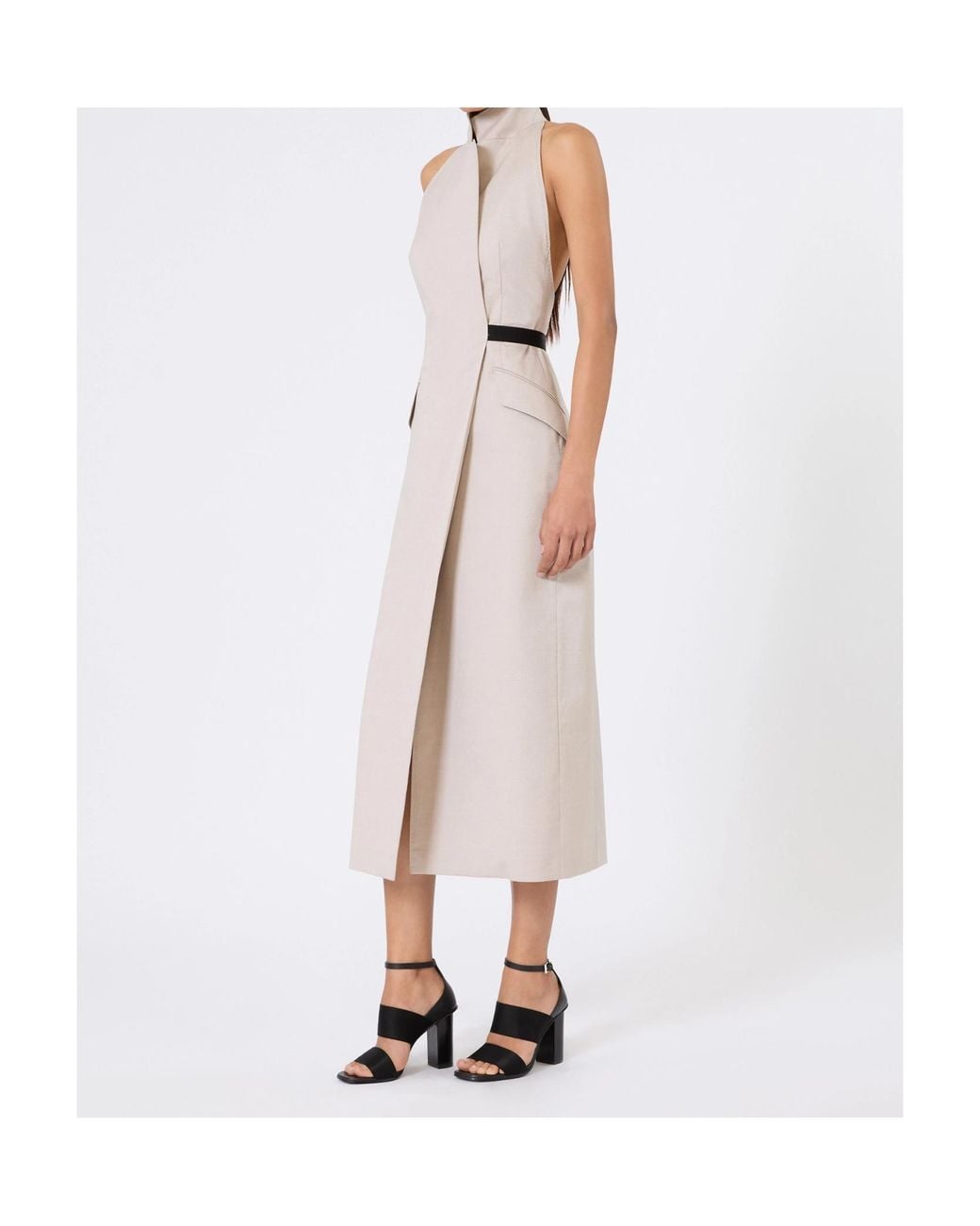 Max Mara White Cime Halterneck Midi Dress