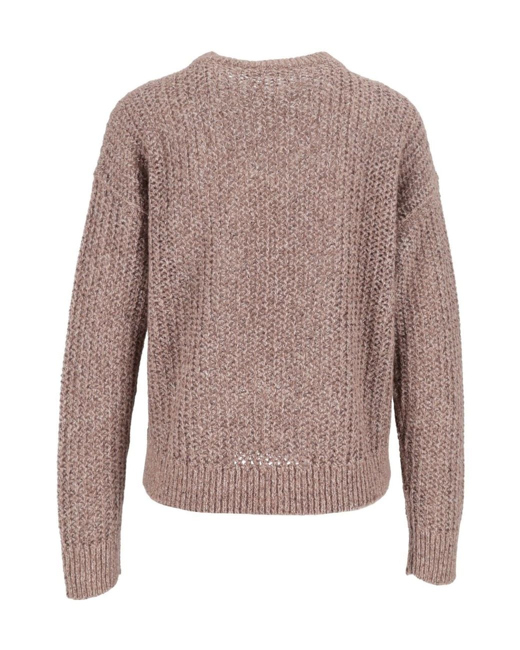 Peserico Brown Sequin-Embellished Knit Sweater