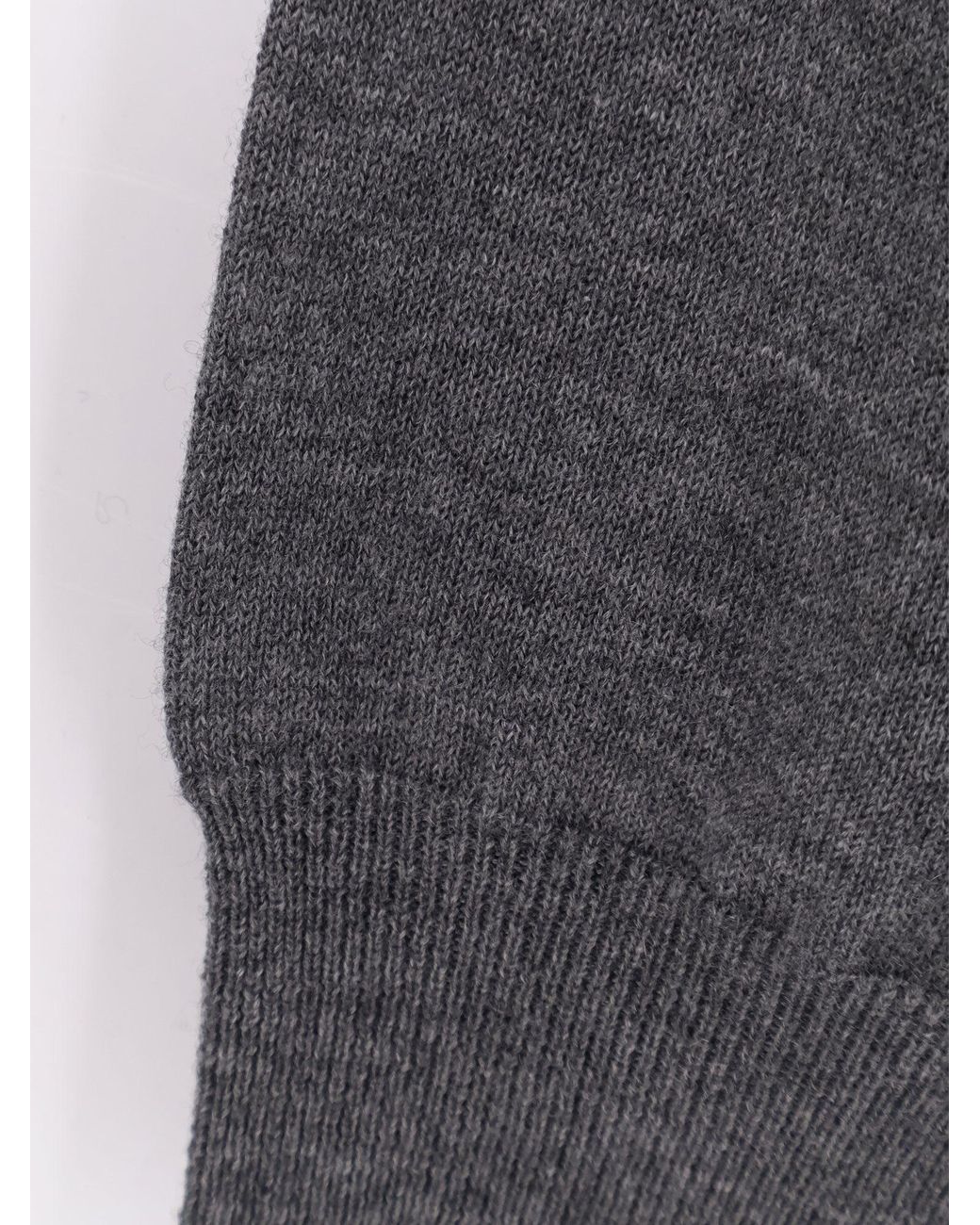 Zegna Gray Oasi Long-Sleeved V-Neck Jumper for men