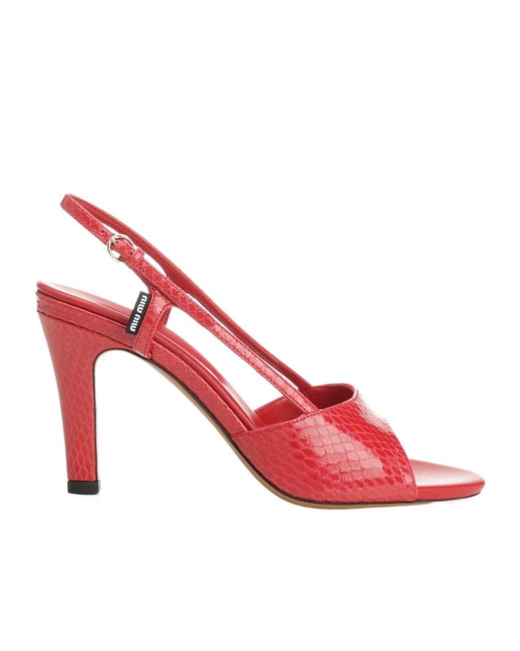Miu Miu Pink Embossed Slingback Sandals
