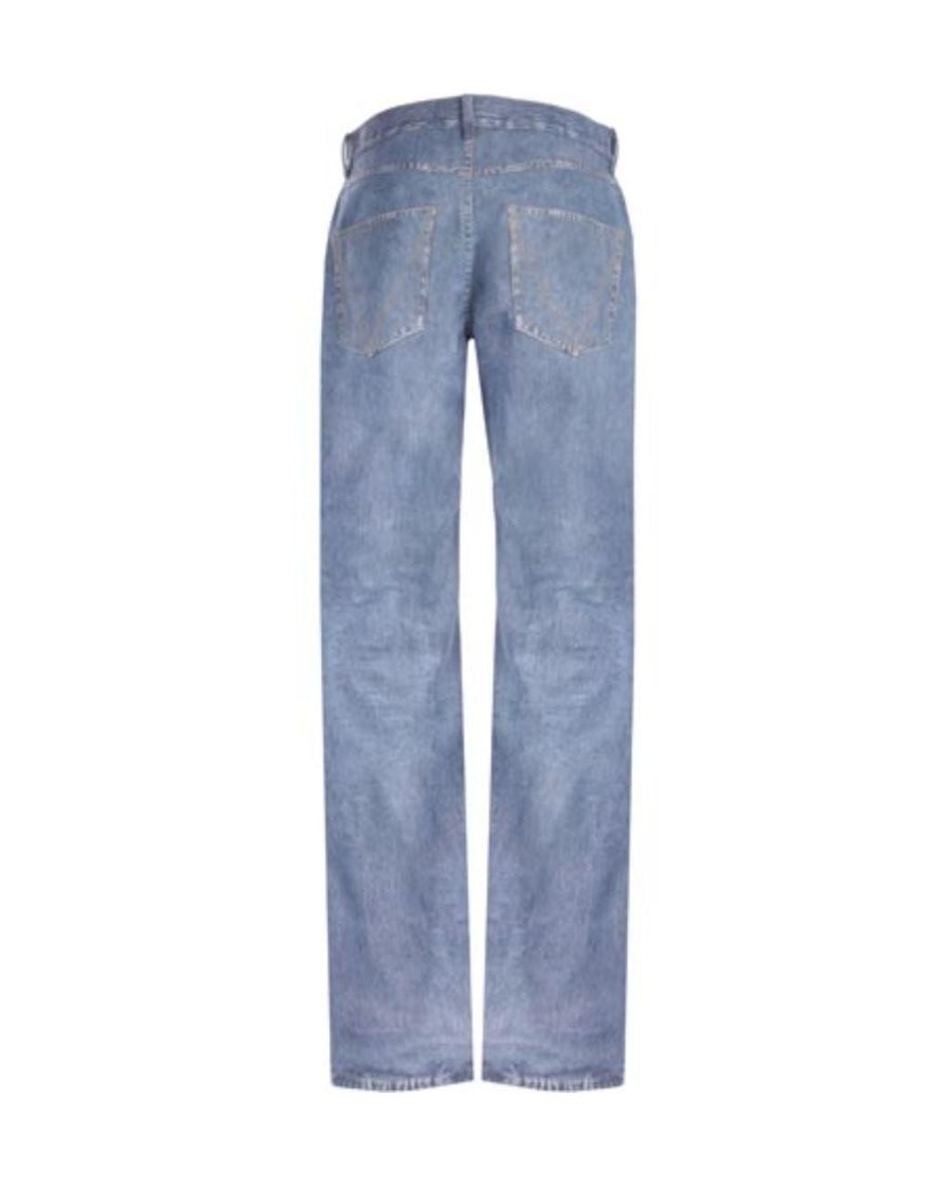 Bottega Veneta Blue Straight-Leg Leather Jeans