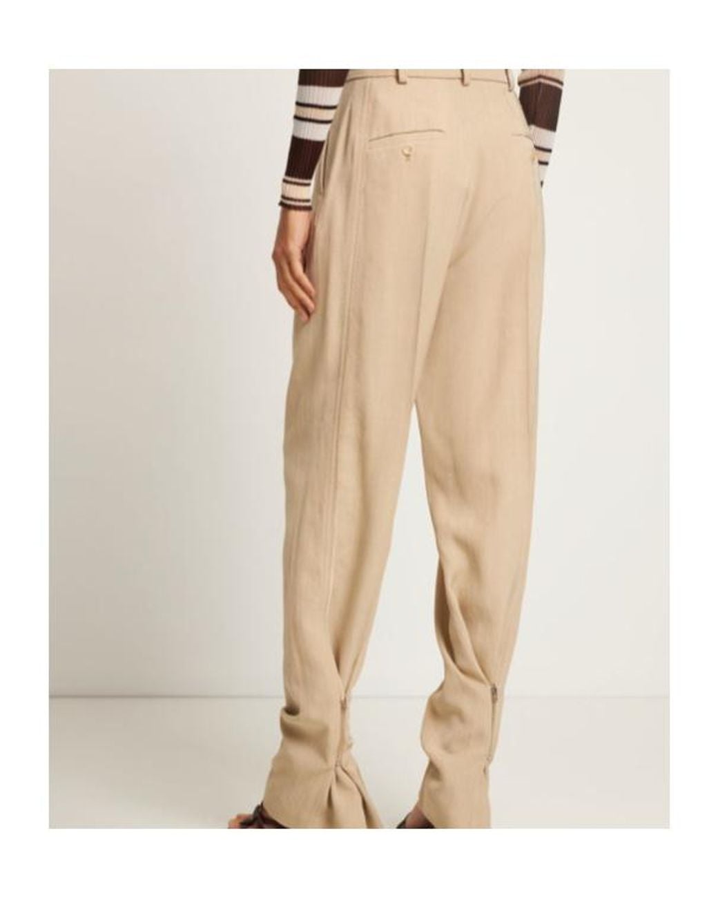Jacquemus Natural Le Pantalon Astouin Silk Blend Pants