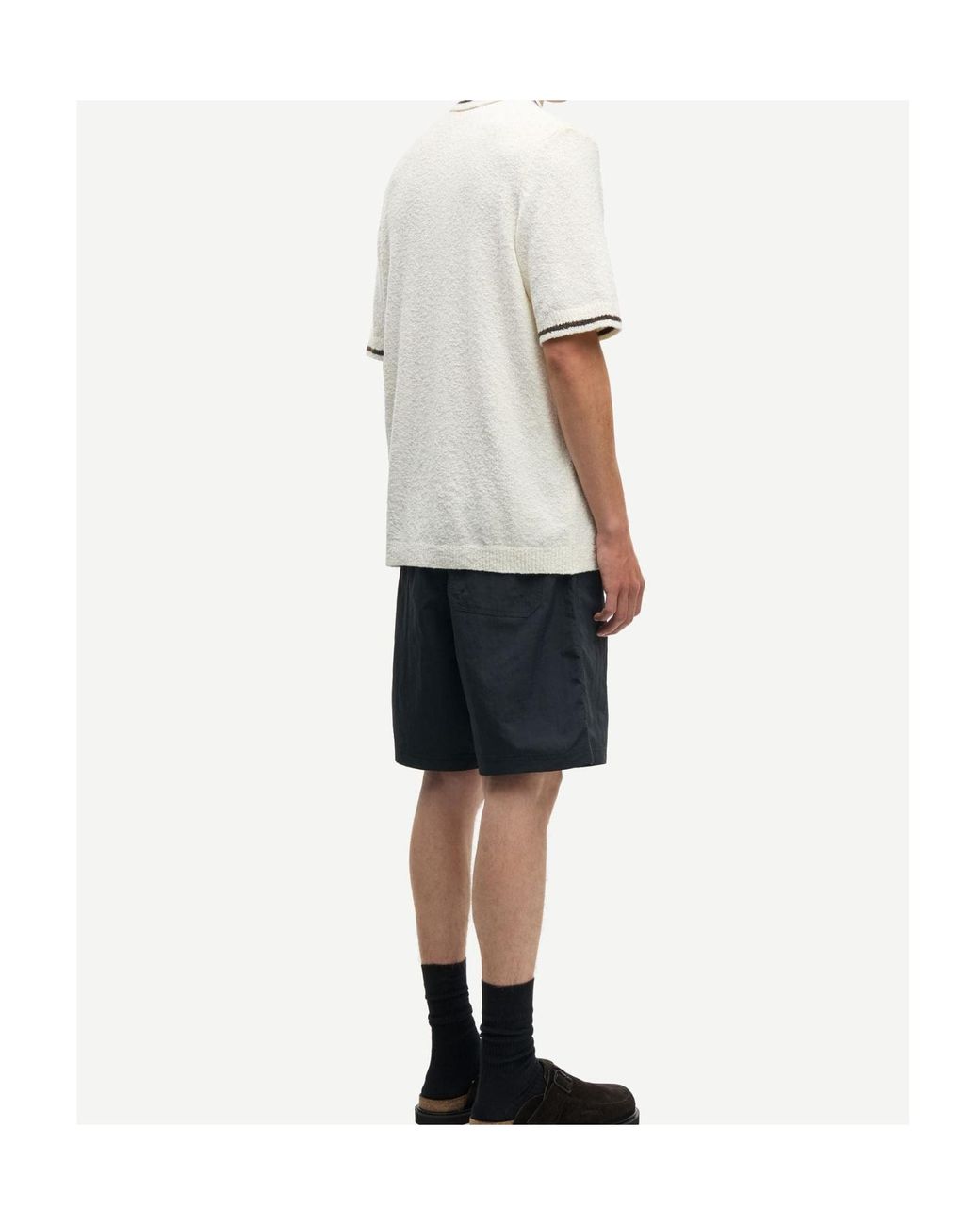 Samsøe & Samsøe White Samsøe Samsøe Sapedro Textured Polo Shirt for men