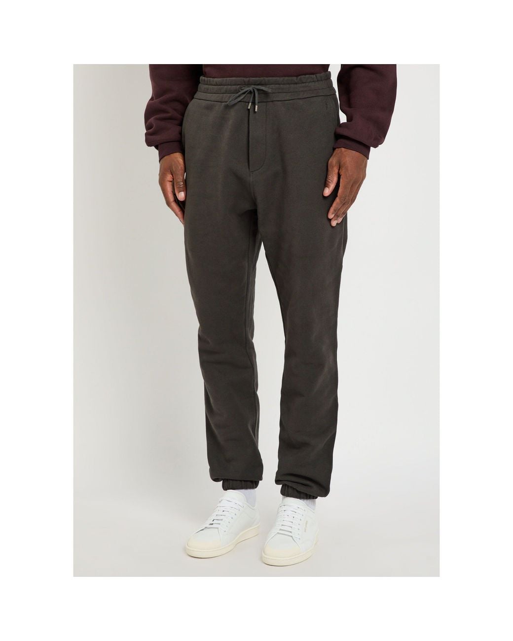 Saint Laurent Gray Drawstring Ankle Sweatpants for men