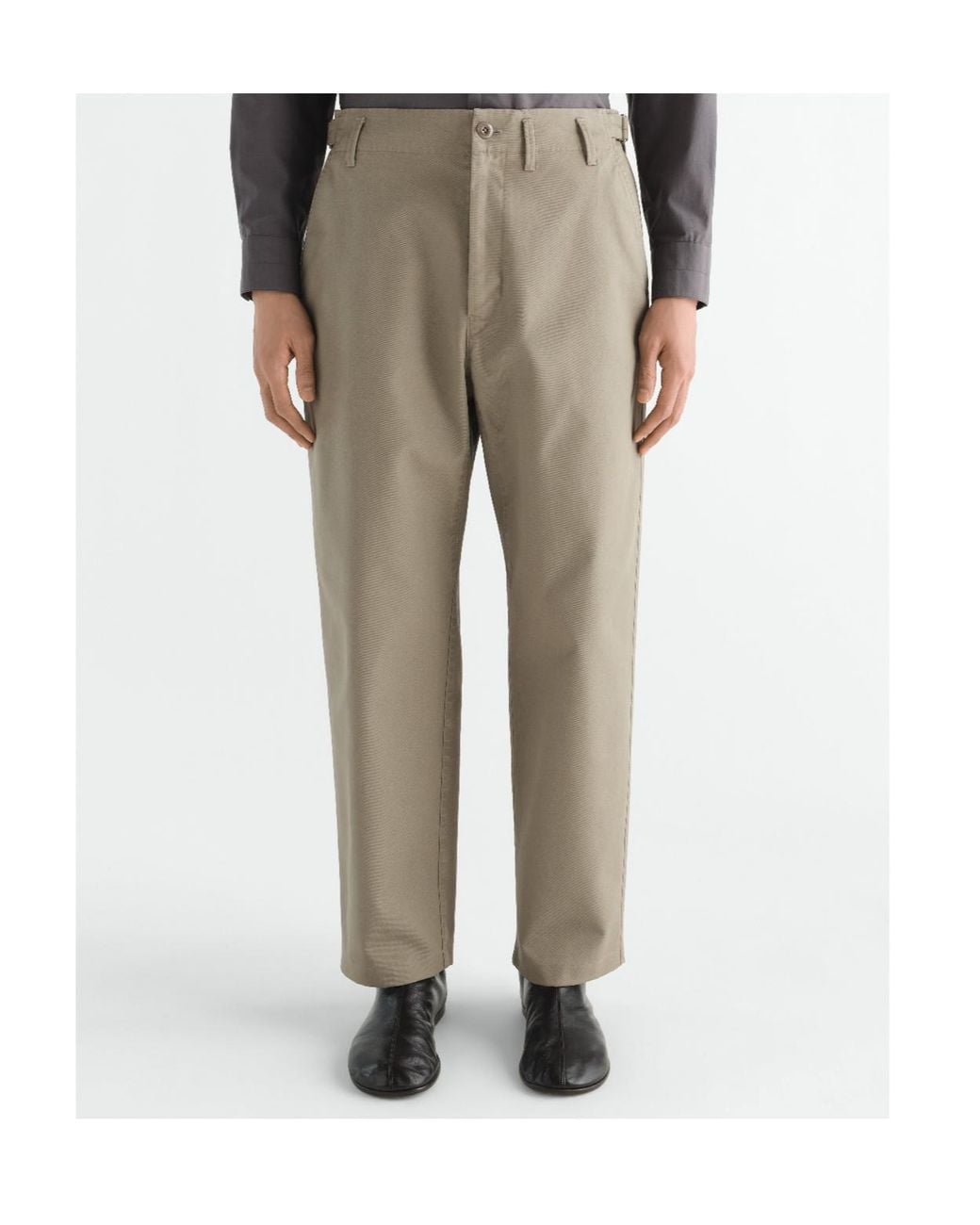 Lemaire Natural Tapered Cotton Pants for men