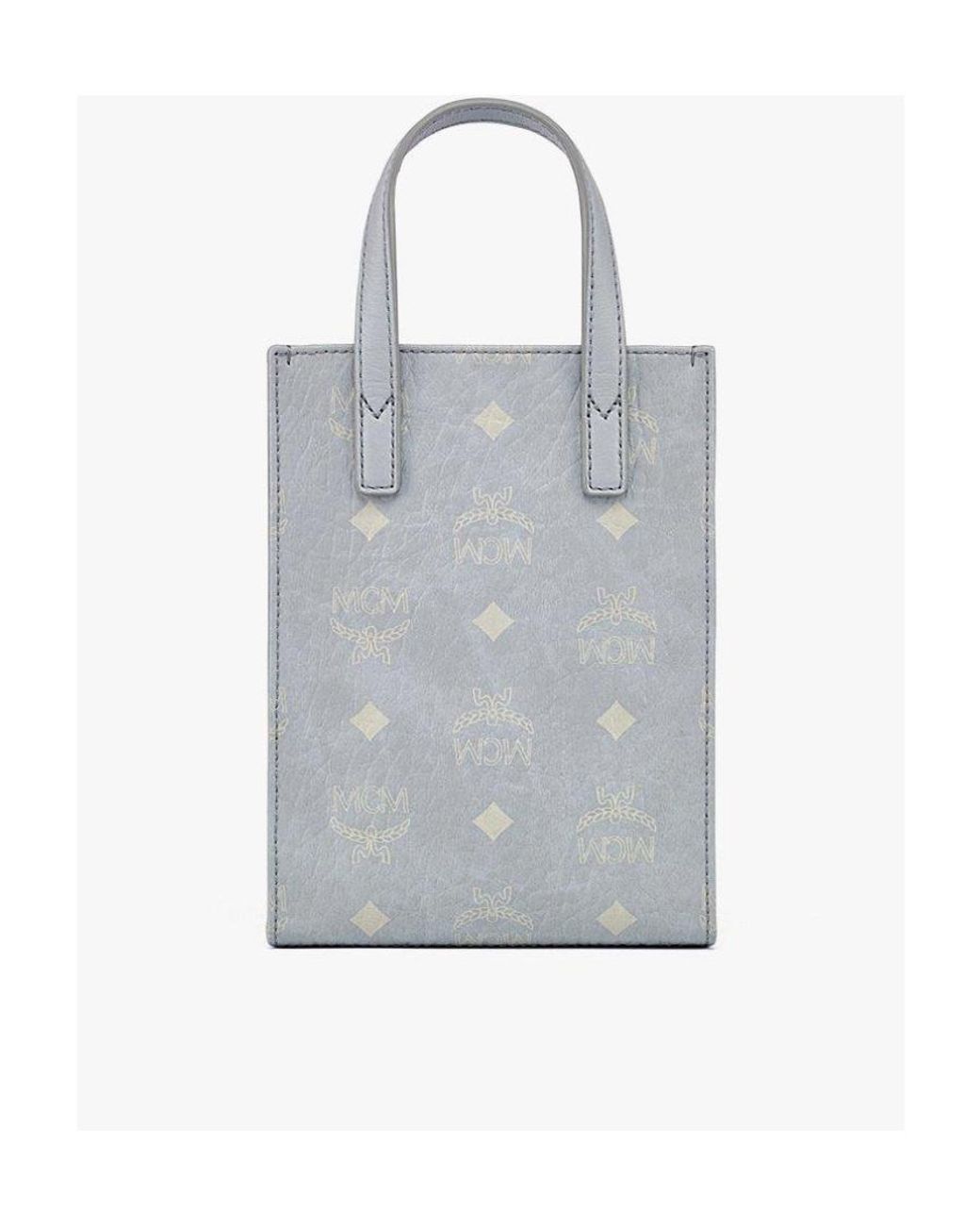 MCM Gray Aren Visetos Shoulder Bag