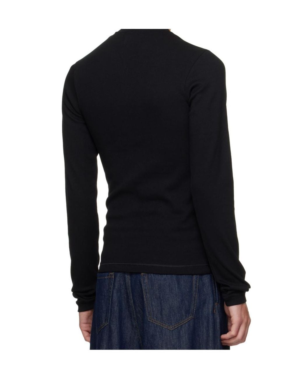 Magliano Blue Henley-Neck Long-Sleeve T-Shirt for men