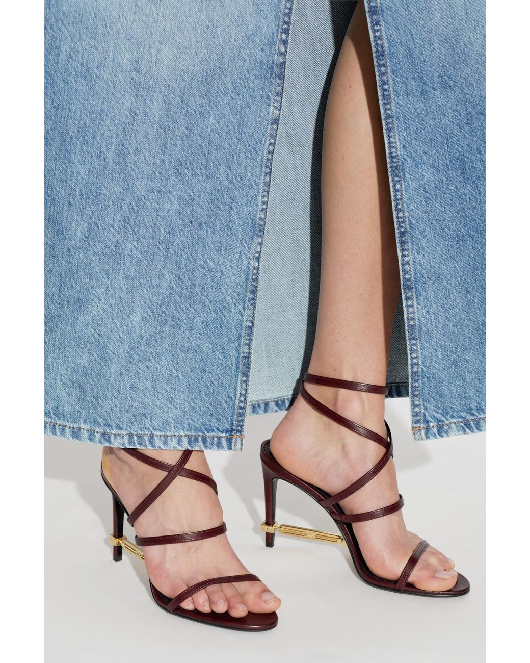 DSquared² Metallic Strappy Embellished Heeled Sandals