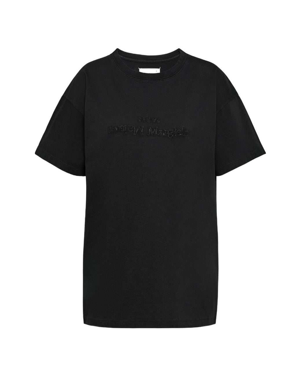 Maison Margiela Black Logo-Embroidered Crewneck T-Shirt