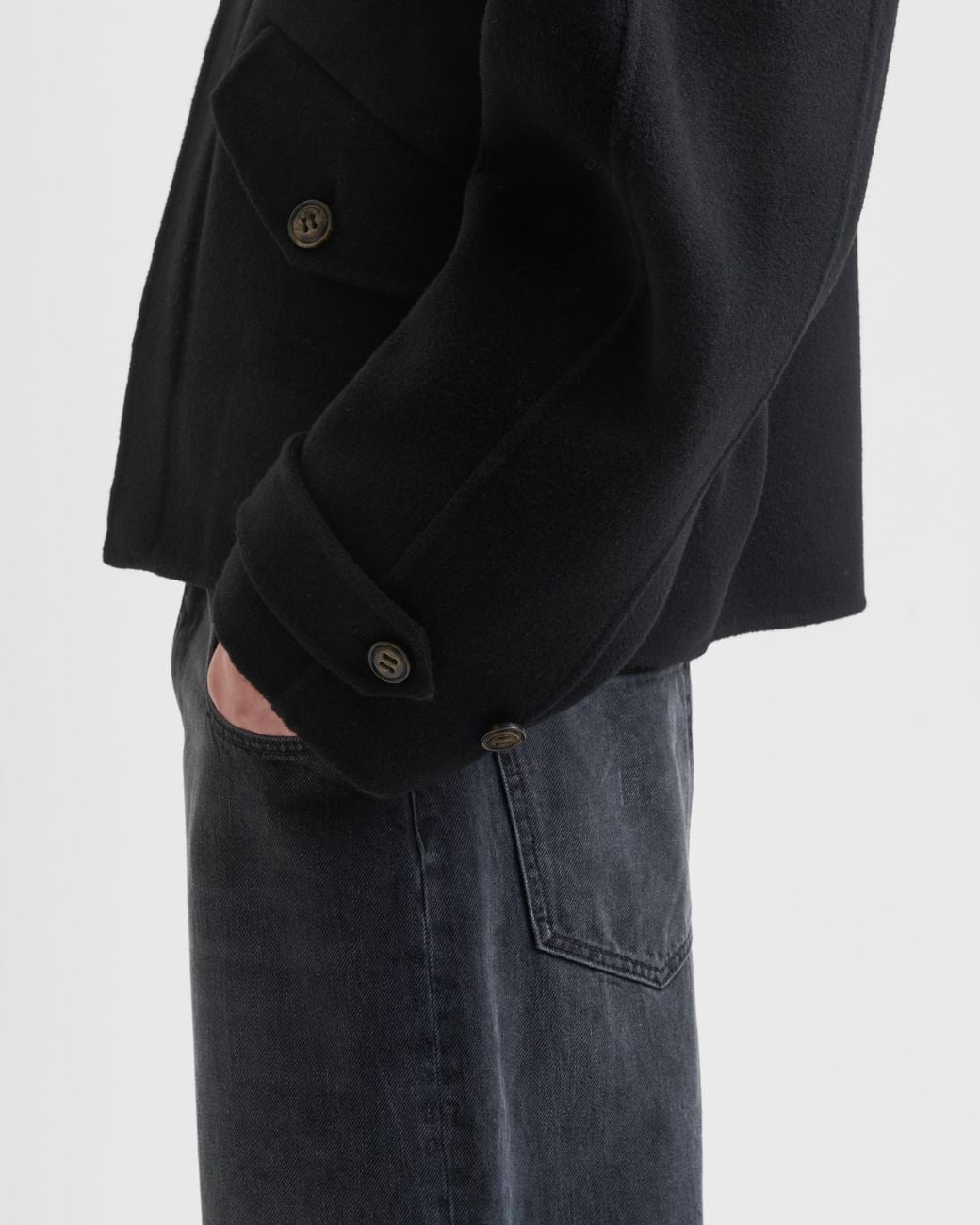 Séfr Black Séfr Relaxed Wool Jacket for men