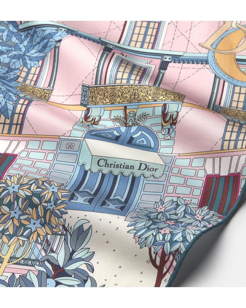 Dior Blue Pointed Silk Scarf