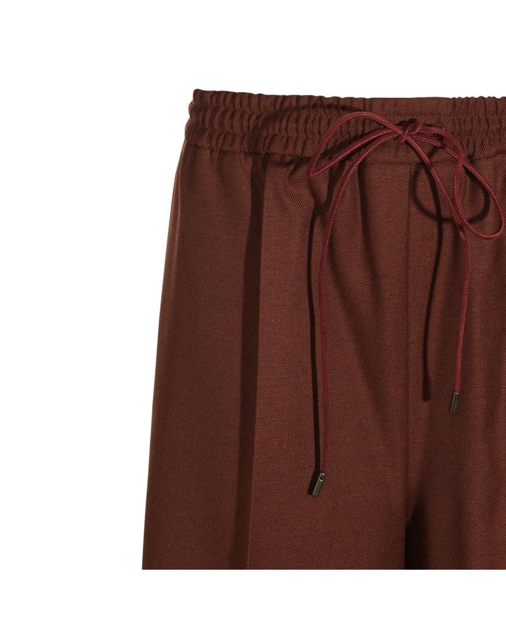 Max Mara Purple Slalom Drawstring Wide-Leg Pants