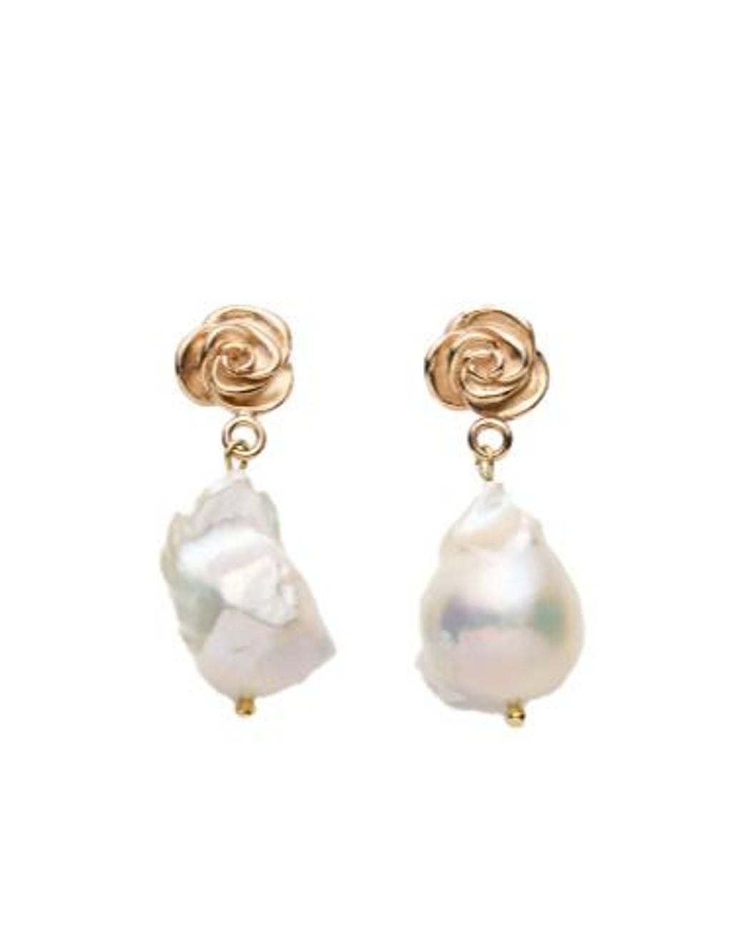 Magda Butrym Metallic Rose Drop Earrings