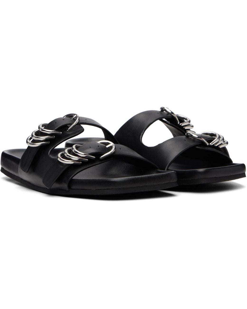 Rag & Bone Black Rue Leather Slippers