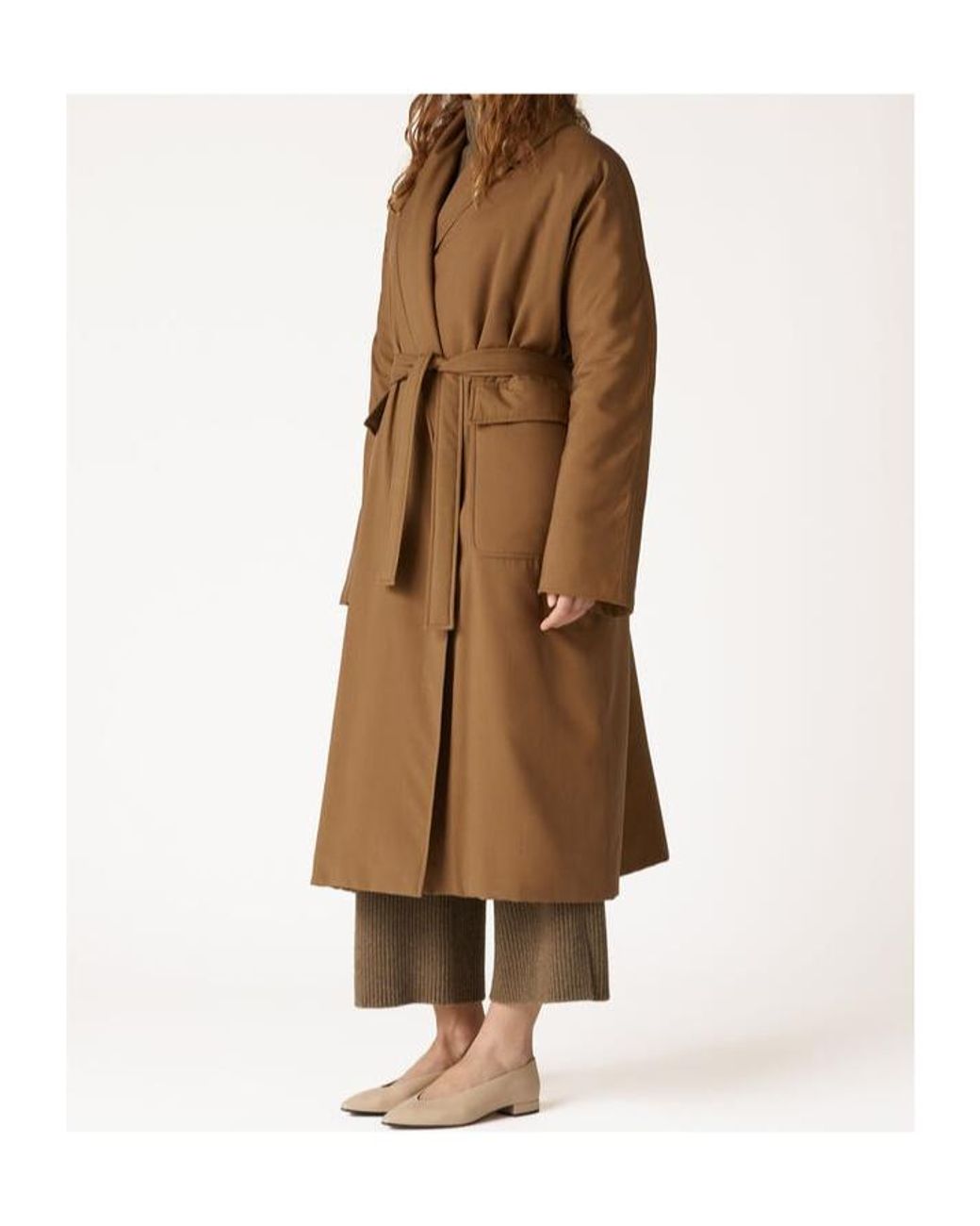 Loro Piana Brown Dwight Long-Sleeved Belted Coat