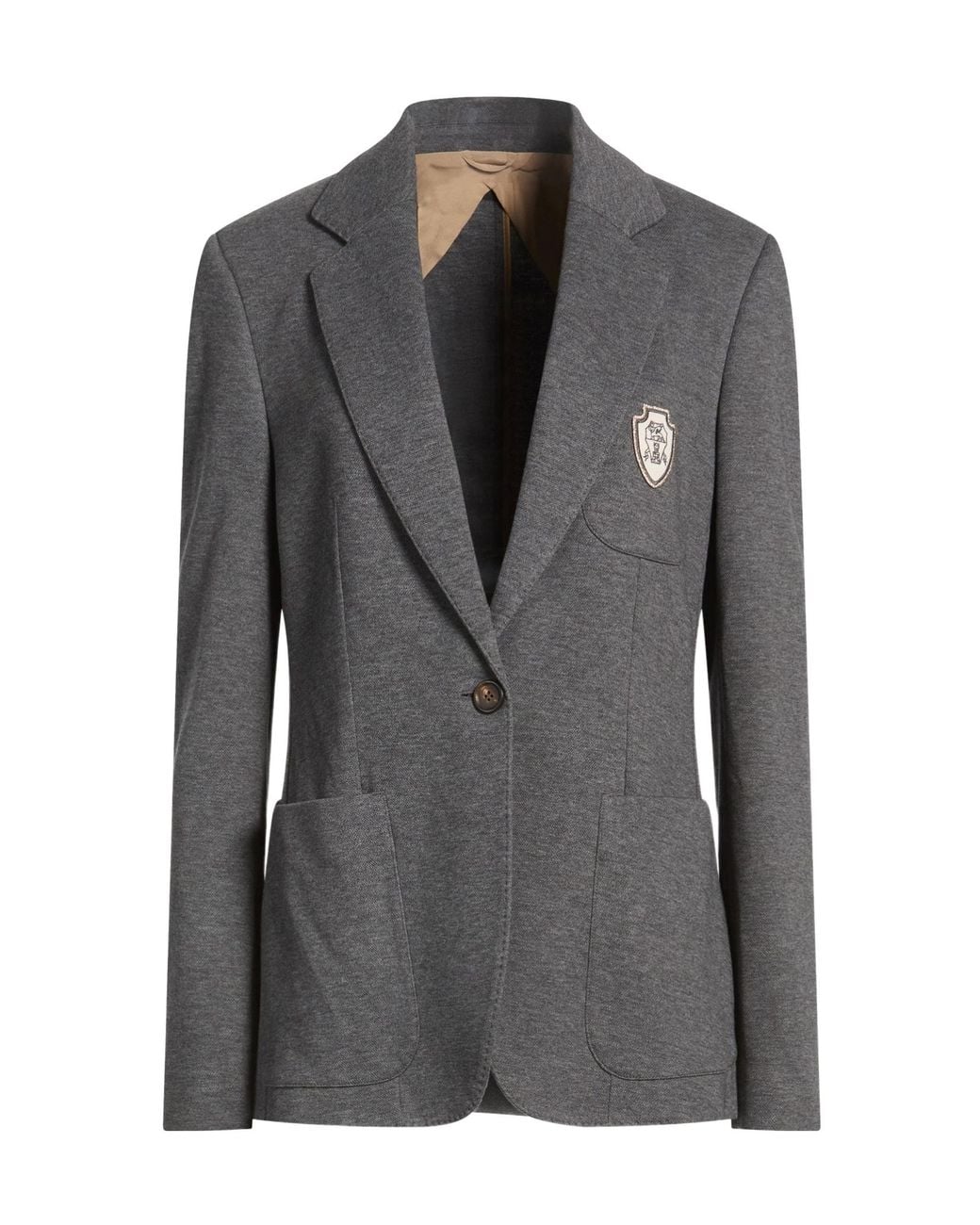 Brunello Cucinelli Black Single-Breasted Blazer