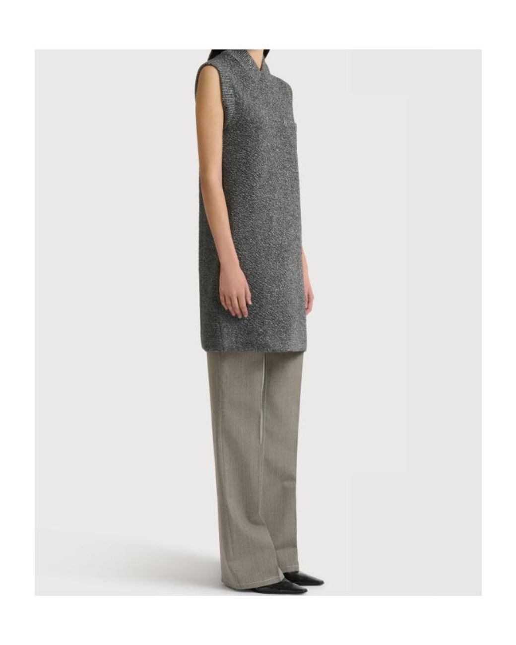 Marni Gray Wool Mini Dress With Lurex Detailing