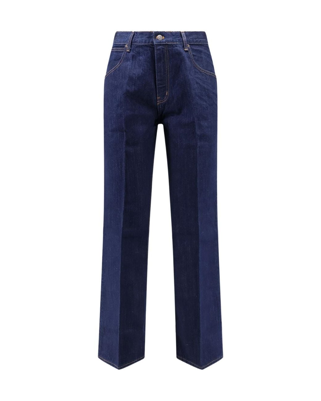 TONYWACK Blue Flared Contrast-Stitch Jeans for men