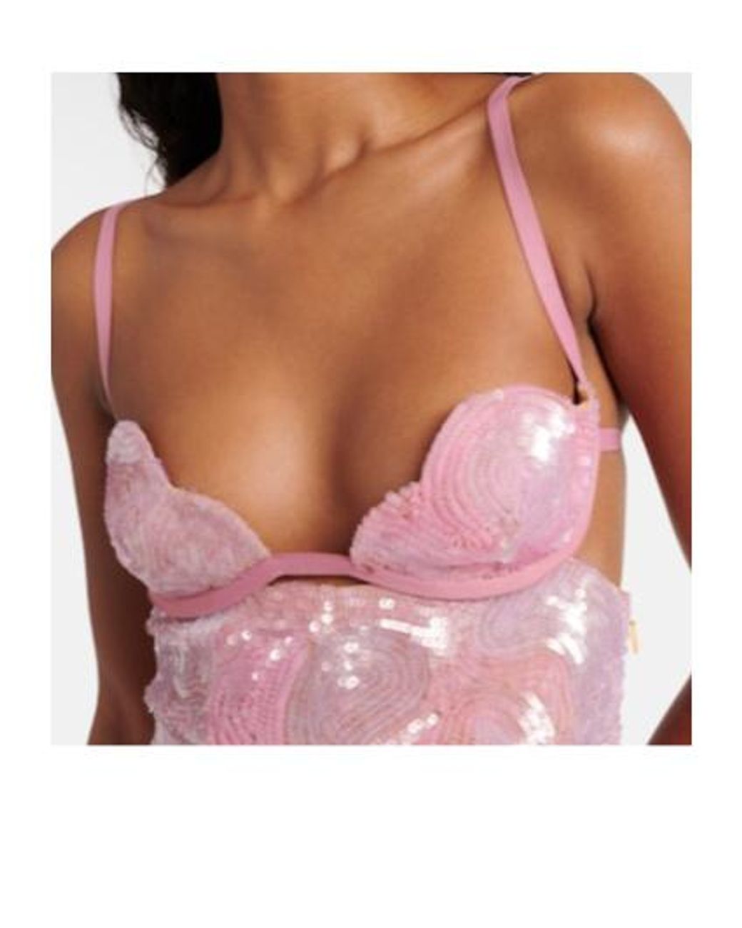 Nensi Dojaka Pink Heartbeat Sequined Asymmetric Minidress