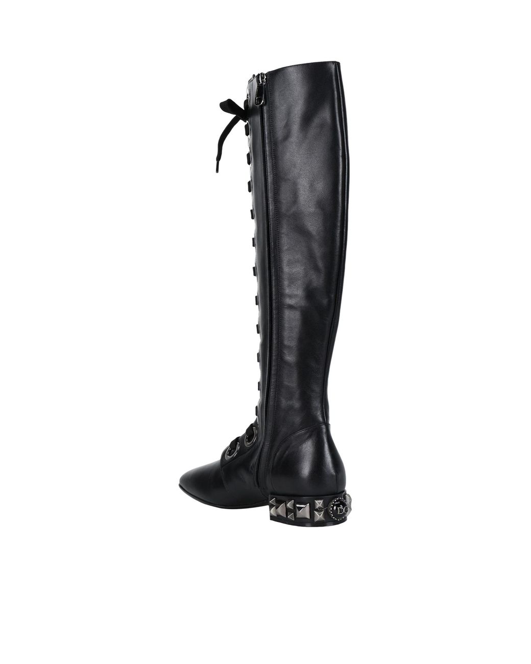 Dolce & Gabbana Black Minimalist Square-Toe Tall Boots