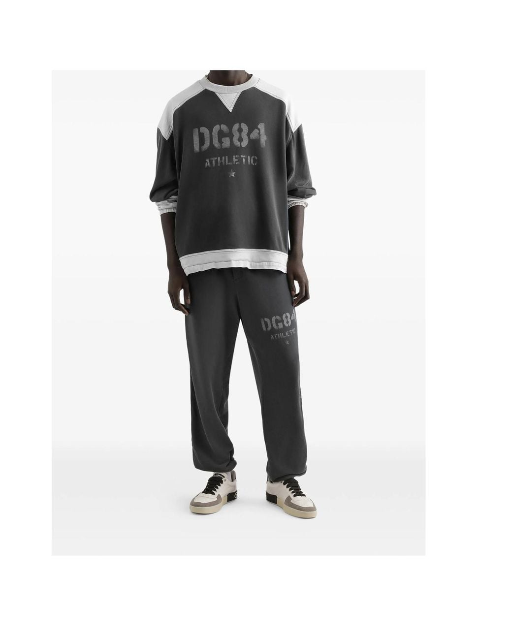 Dolce & Gabbana Gray Colour-Blocked Sweatshirt for men