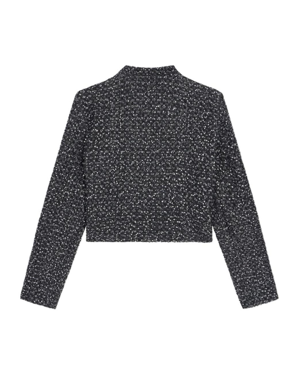 Emporio Armani Black Embellished Cropped Jacket