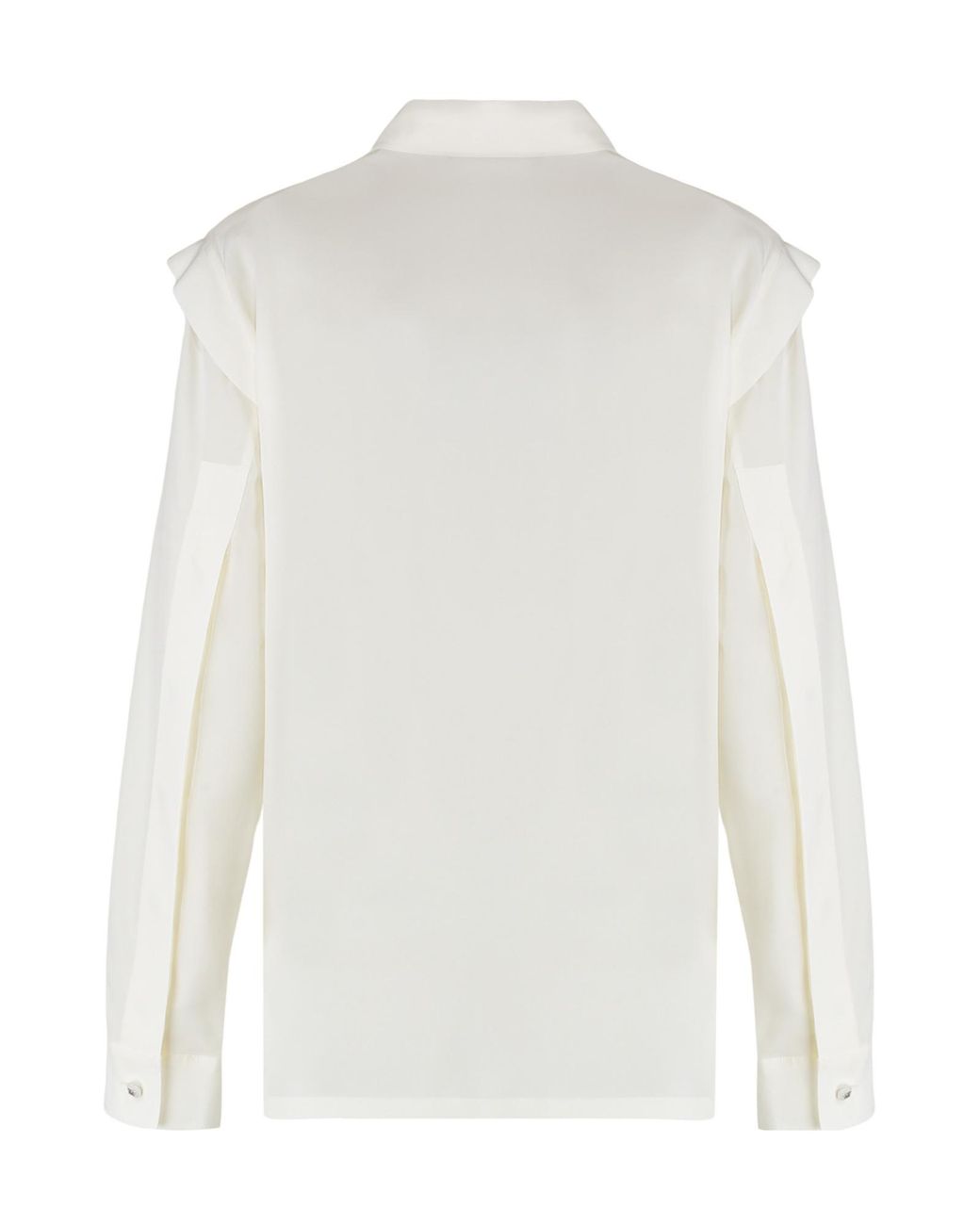 Max Mara White Crêpe De Chine Long-Sleeved Shirt