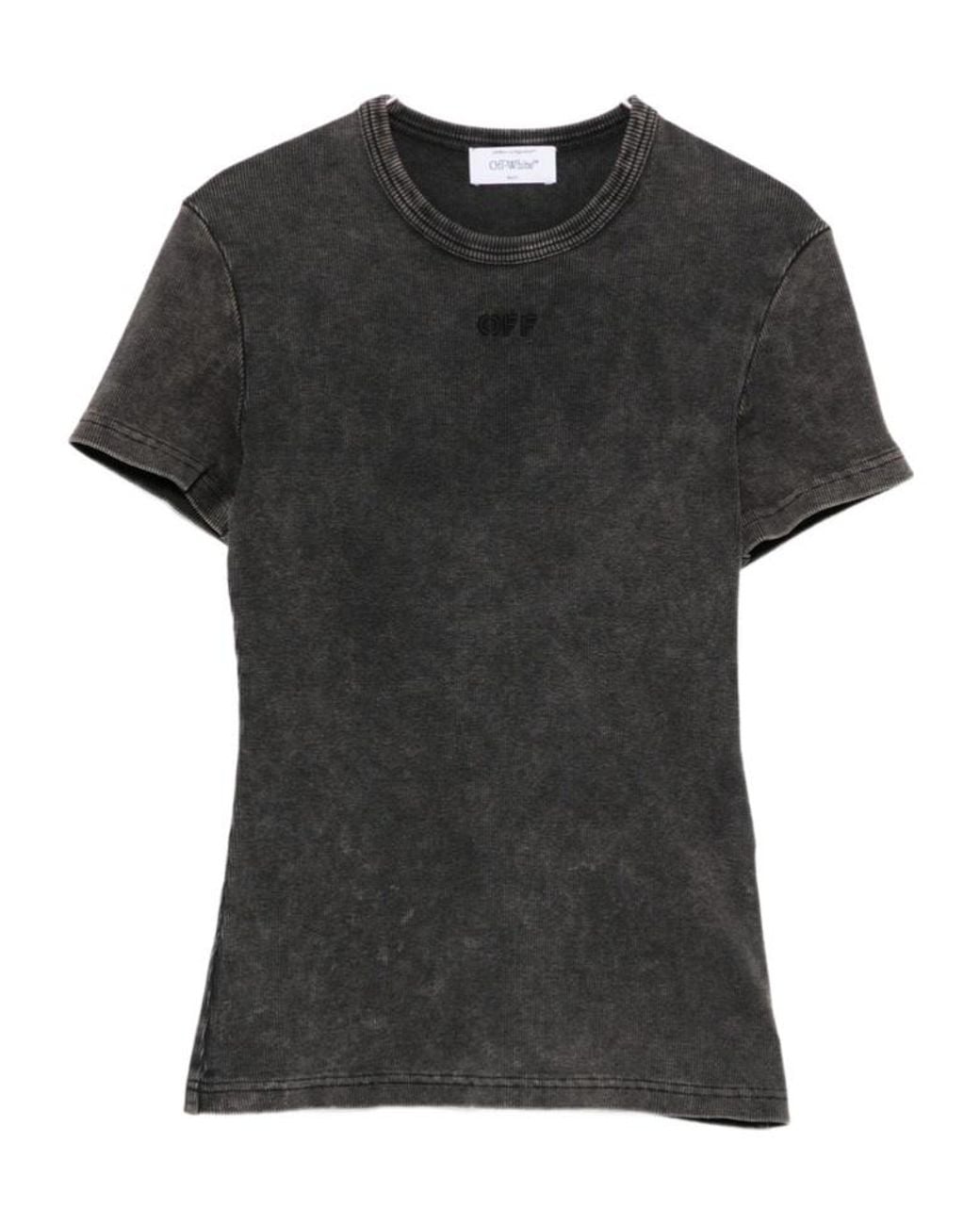 Off-White c/o Virgil Abloh Black Logo-Embroidered T-Shirt