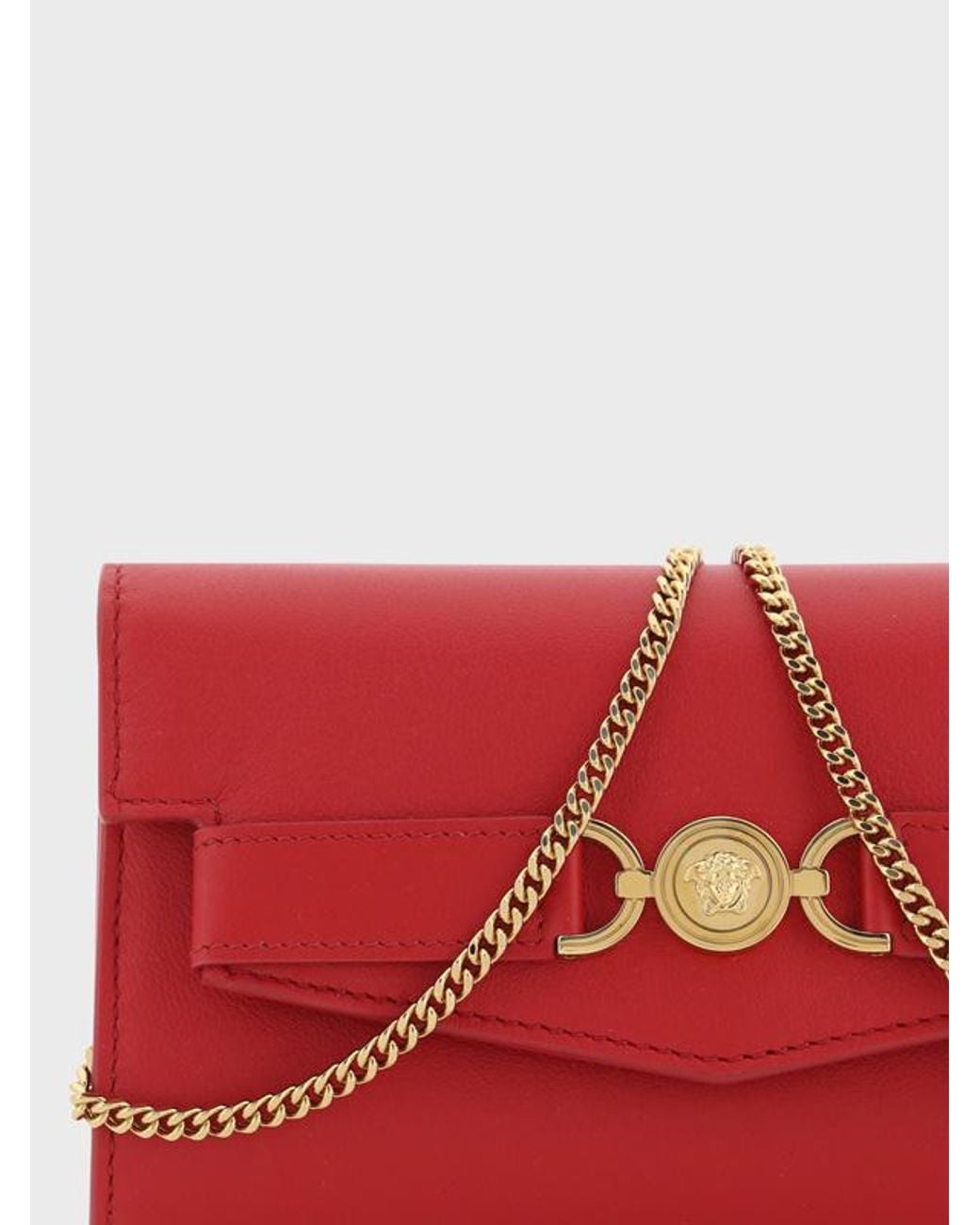 Versace Red Chain-Linked Mini Shoulder Bag