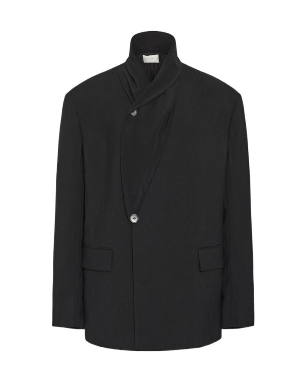 The Row Black Double-Breasted Tuxedo Suit Coat