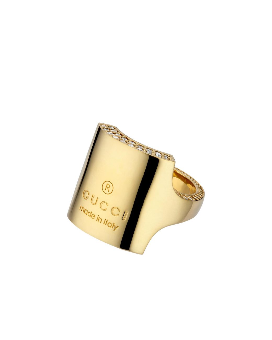 Gucci Metallic Trademark Crystal Ring for men