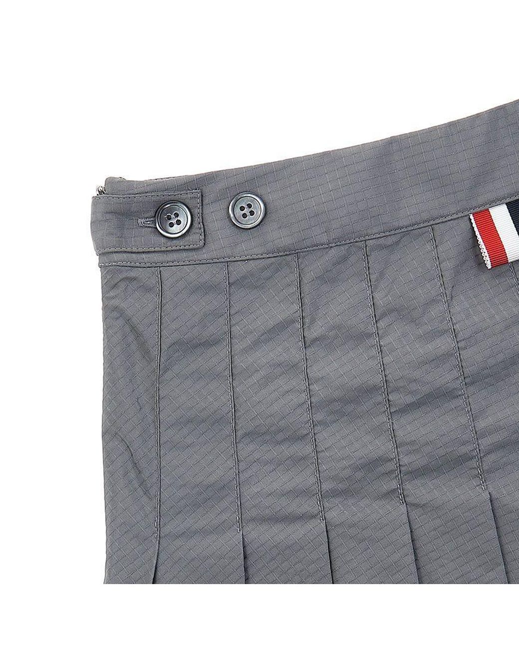 Thom Browne Gray Ripstop Mini Skirt