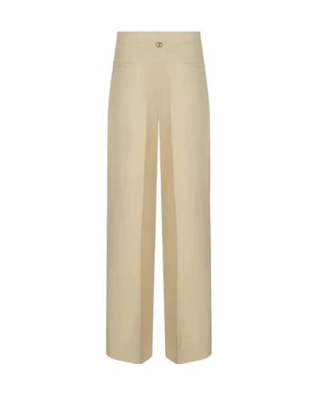 Twinset Natural Straight-Leg Twill Trousers