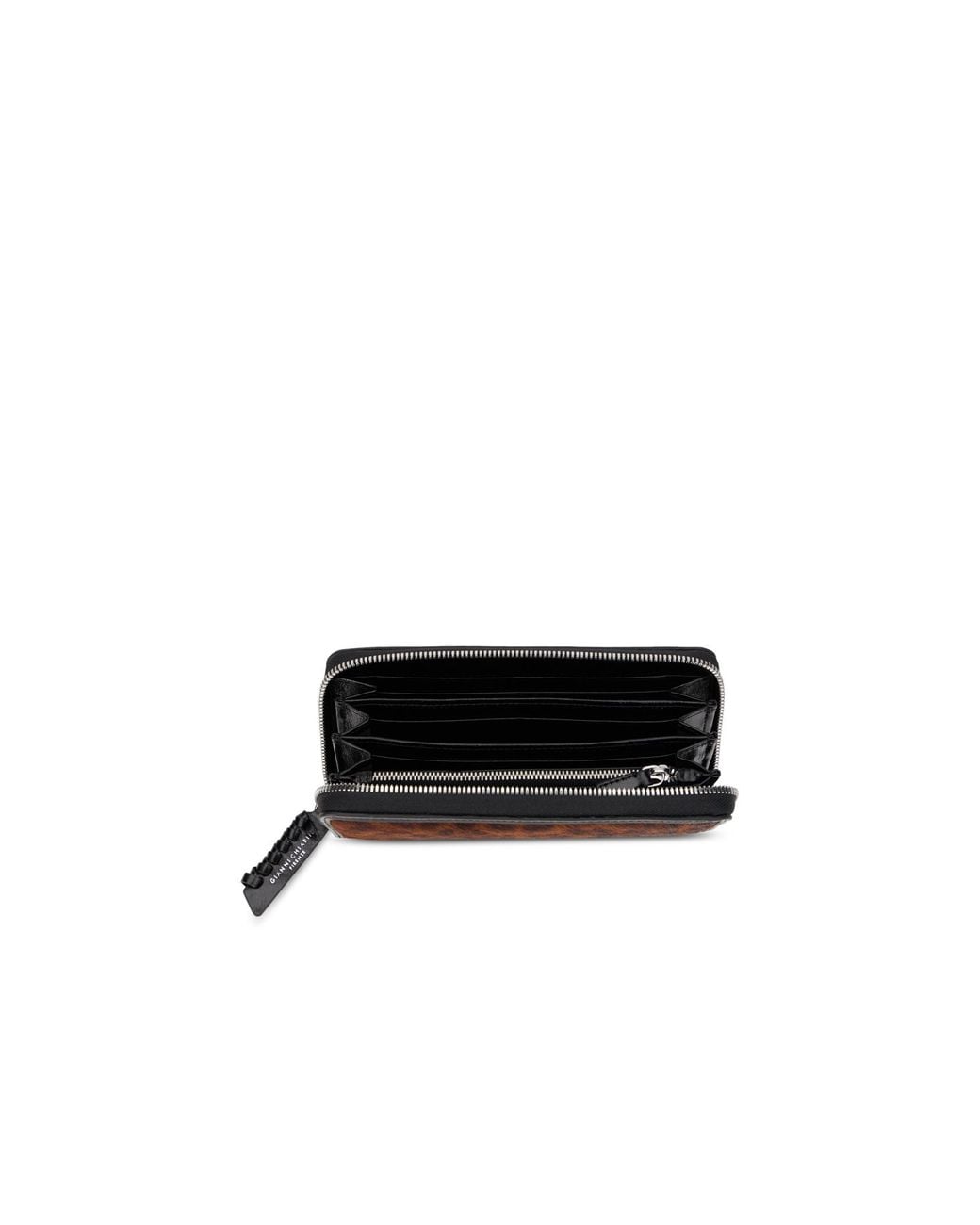 Gianni Chiarini Brown Animal Print Zip-Around Wallet