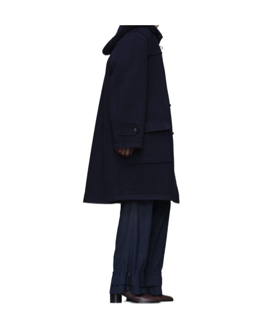 Maison Margiela Blue Hooded Reversible Coat for men