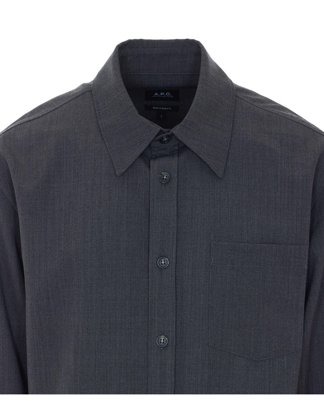 A.P.C. Blue Buttoned Overshirt for men