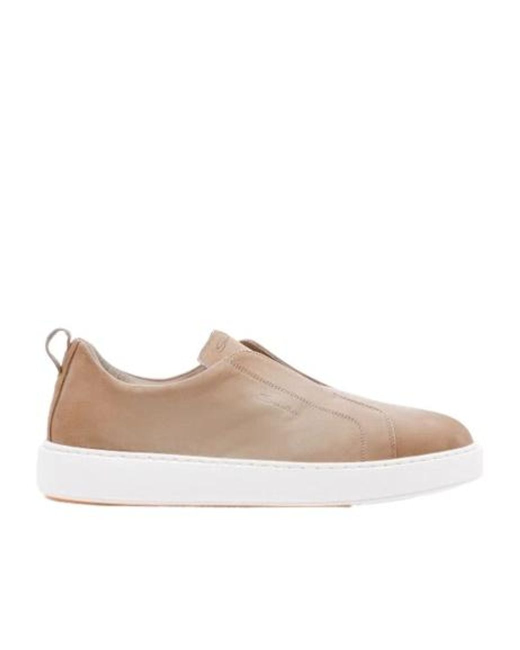 Santoni Brown Victory Slip-On Sneakers for men