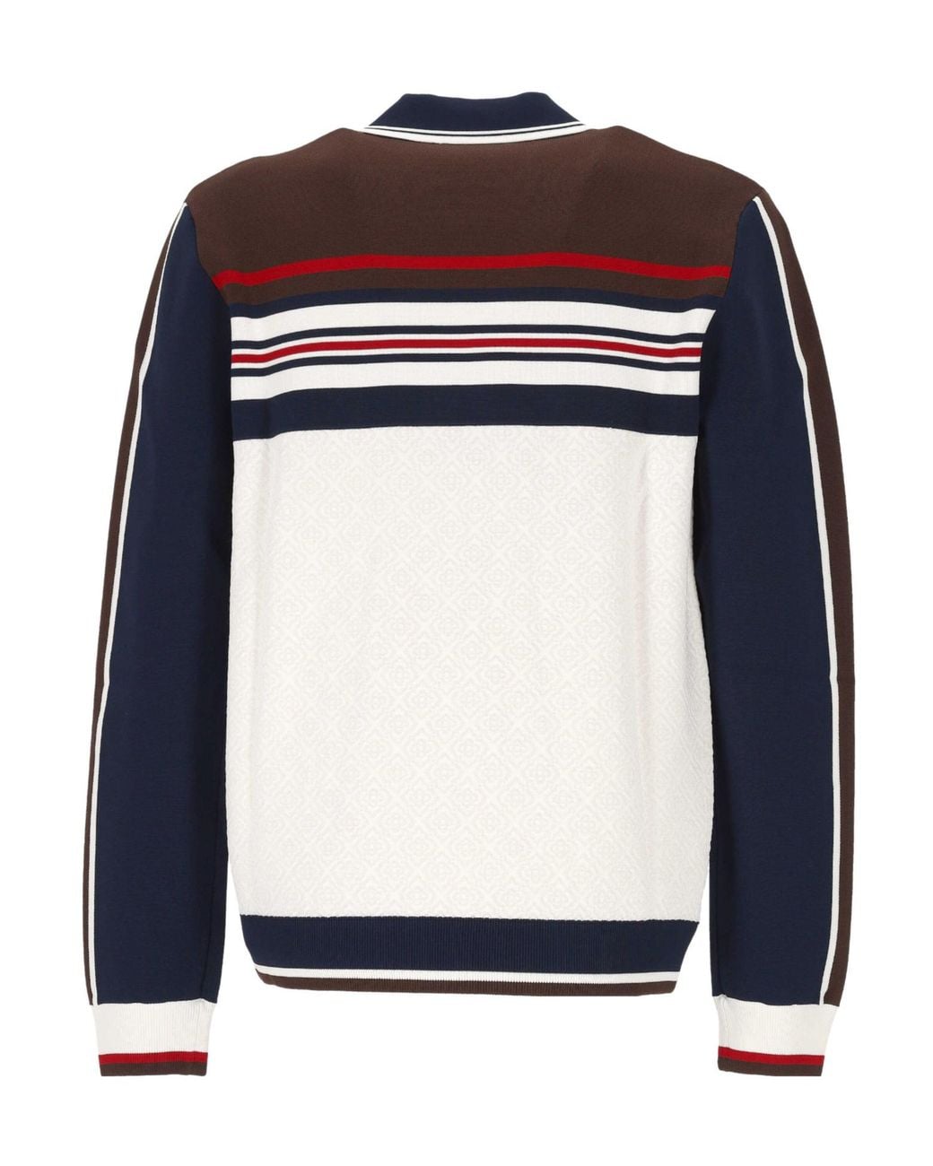Casablanca Blue Striped Zip Polo Cardigan for men
