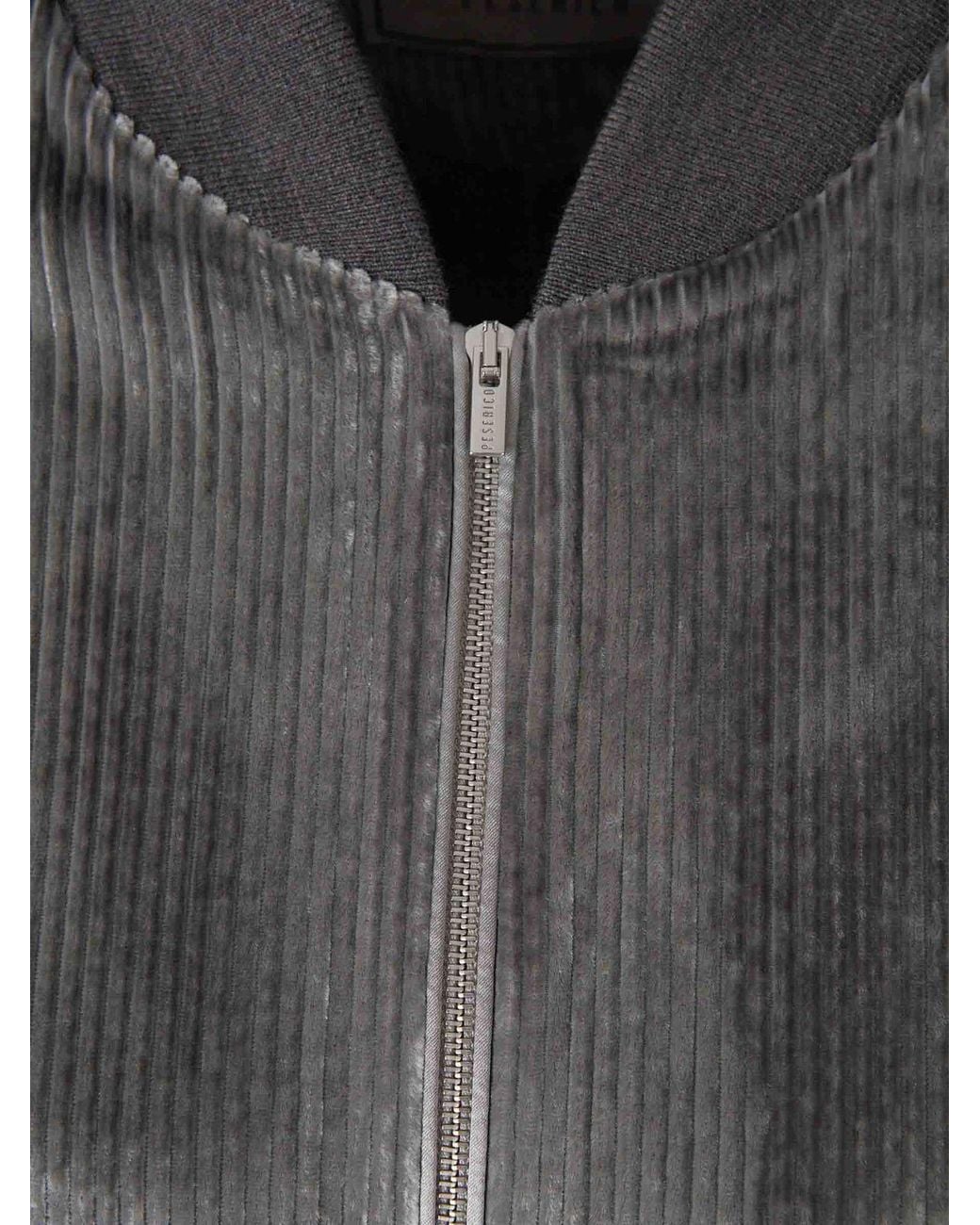 Peserico Gray Zipped Bomber Jacket