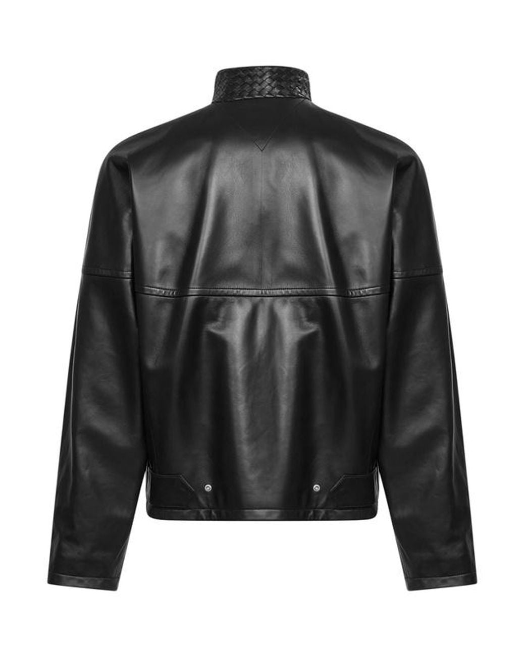 Bottega Veneta Black Long Sleeve Leather Jacket for men