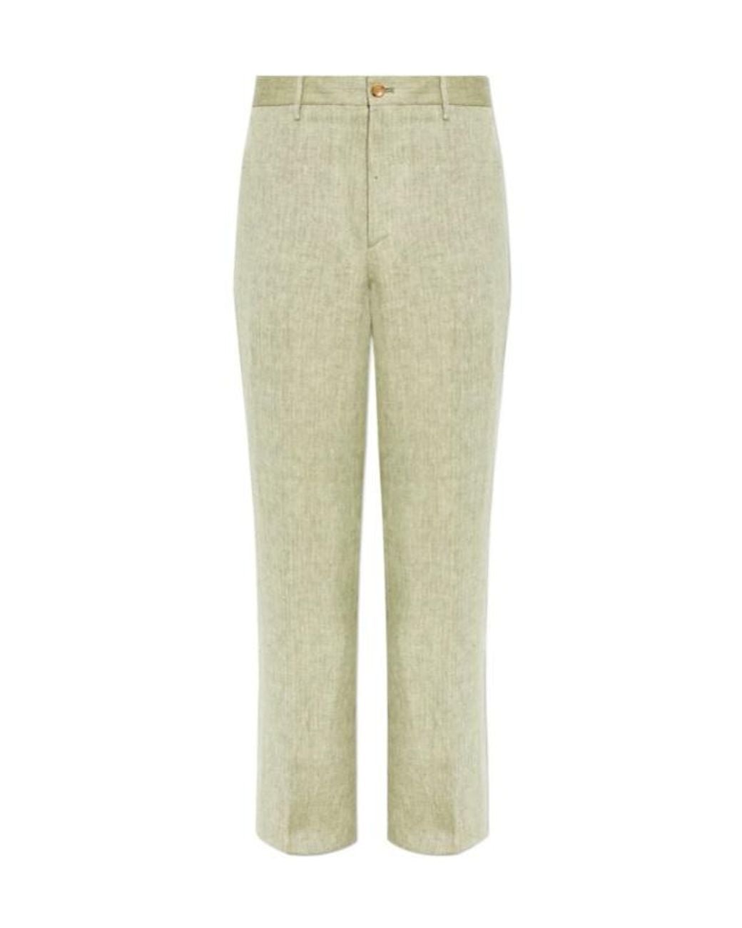 Etro Green Herringbone Tailored Pants for men