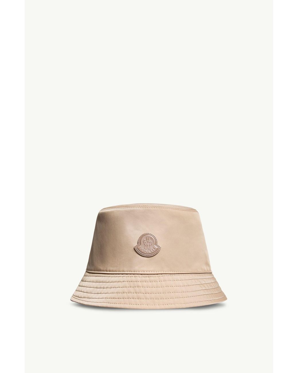 Moncler Blue Leather Logo Gabardine Bucket Hat