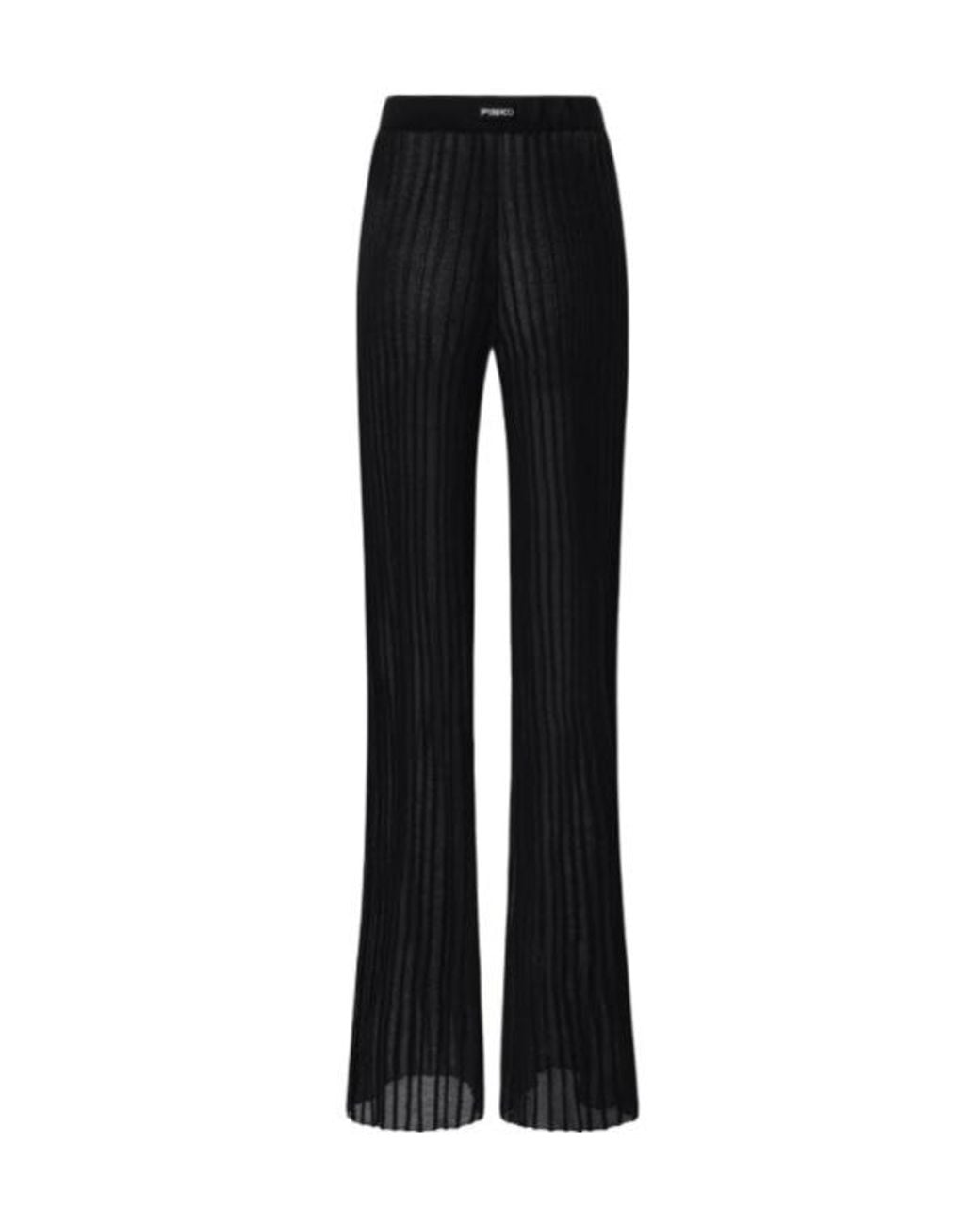 Pinko Black Pleated Flared Trousers