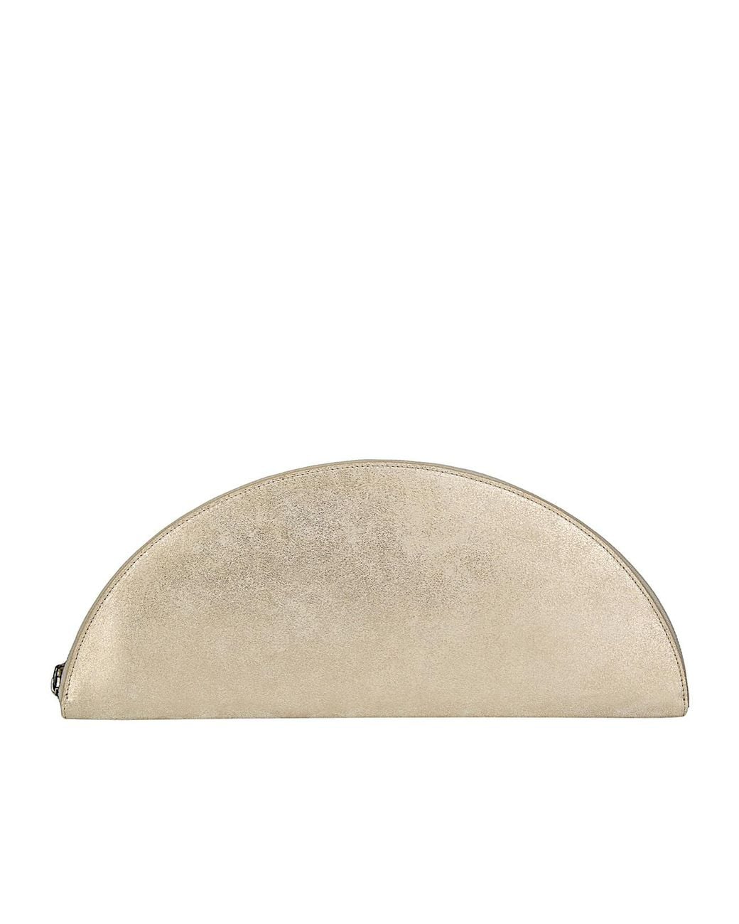 Maison Margiela Natural Halfmoon Stitched Metallic Clutch Bag