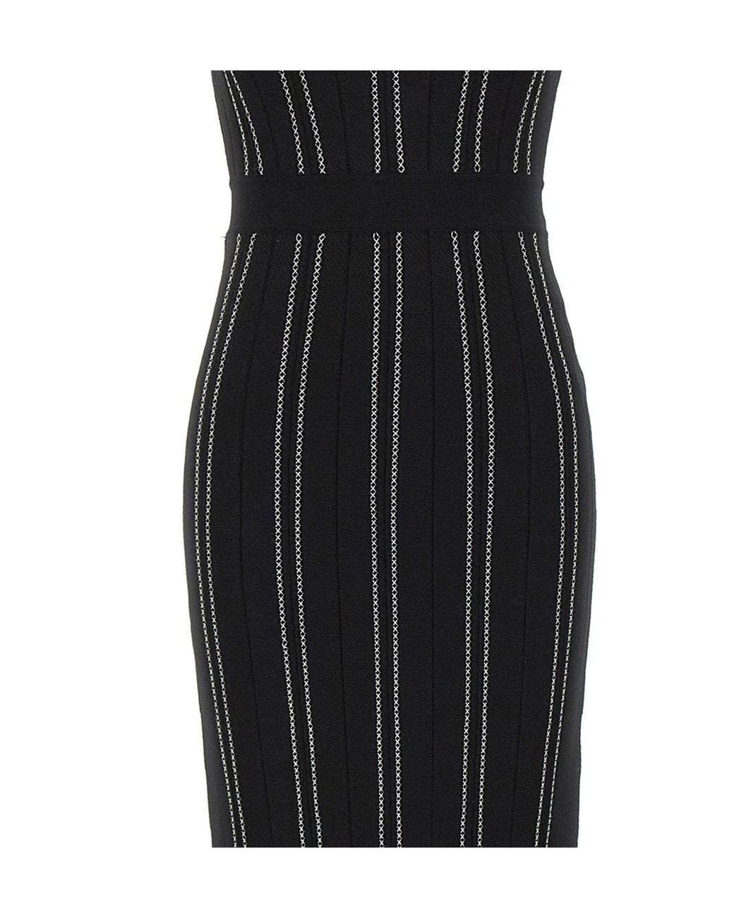 Elisabetta Franchi Black Origami-Style Knit Dress