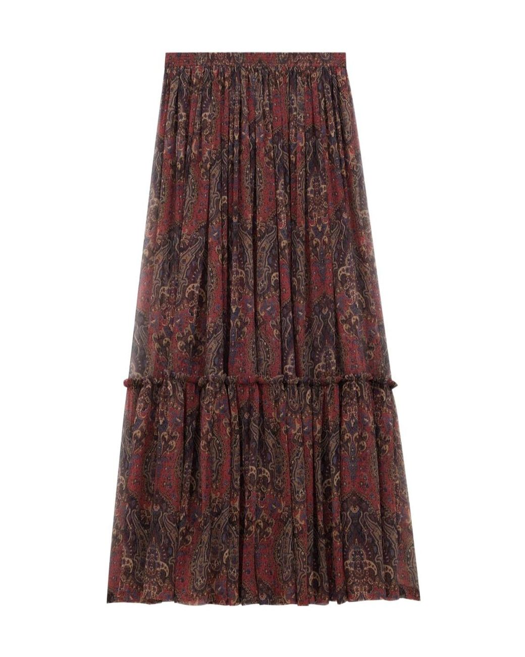 Saint Laurent Brown Ruffled Skirt