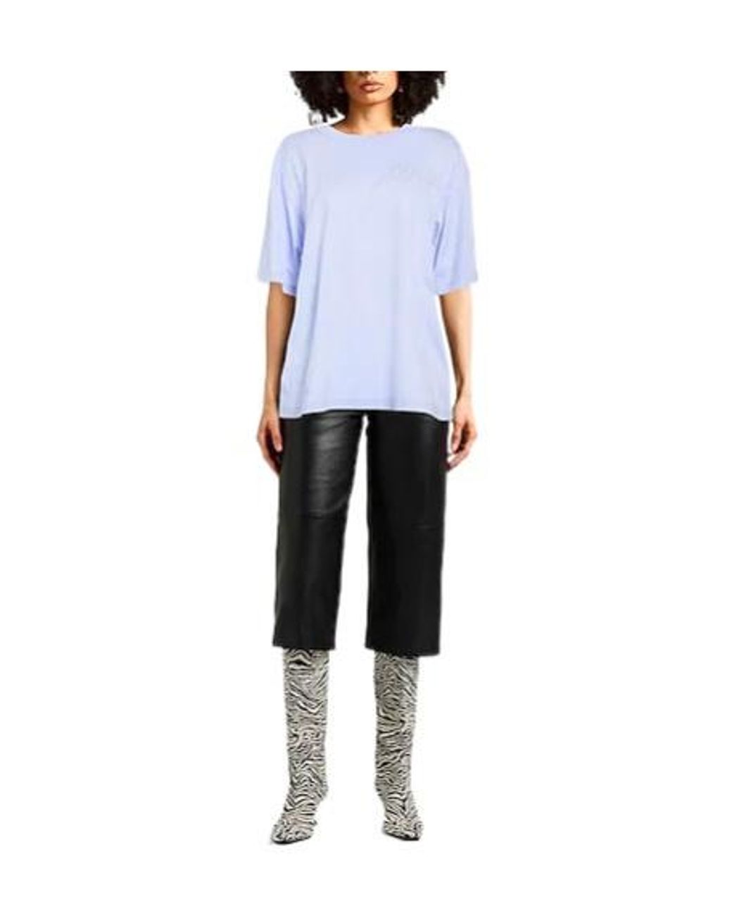Marni Blue Relaxed Twotone Shortsleeve Tshirt